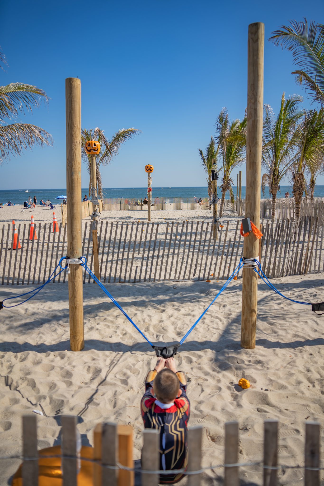 a sling shot on the beach maze on the beach at Jenkinson's Boardwalk