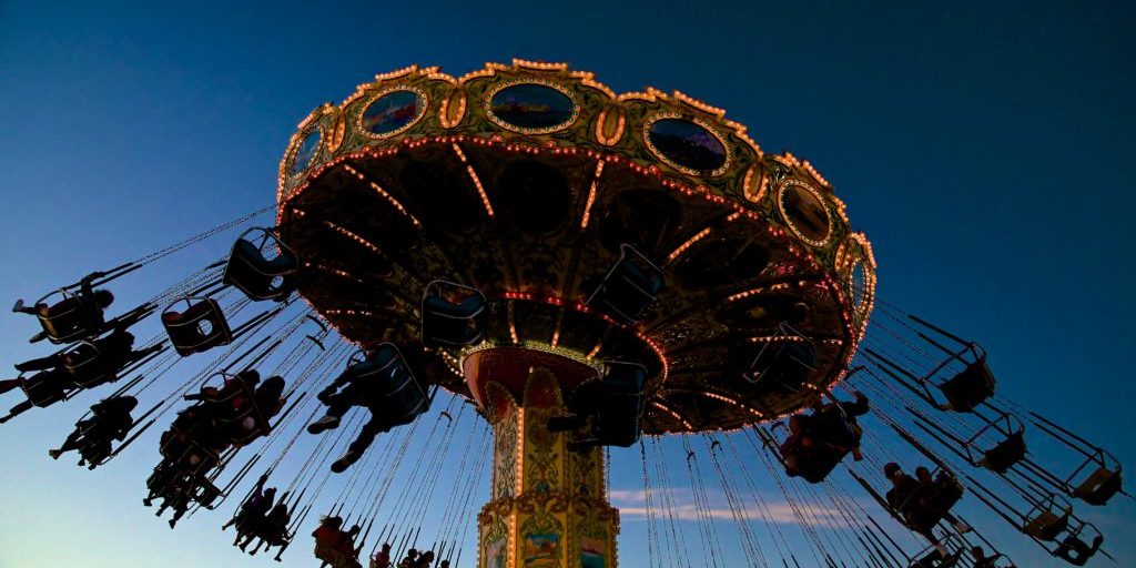Jenkinson's Boardwalk Wave Swinger Ride. The larger of the two swing rides, it goes much higher.